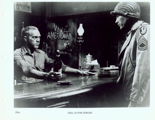 Reese (McQueen) and Sgt. Pike (Fess Parker).